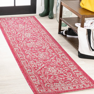 Malta Bohemian Medallion Textured Weave Indoor/outdoor Runner Rug